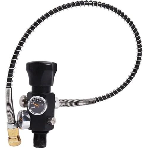 Diving Fire PCP Paintball Tank Dual Gauge Charging Valve Air Filling Station Refill Adapter with 400bar 6000psi Gauge 62cm Hose