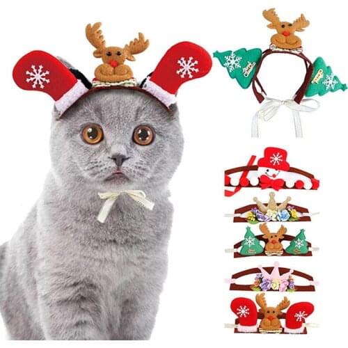 Christmas Deer Headband Pet dogs and cats Christmas tiaras, pet hoods, pet Halloween tiara hats