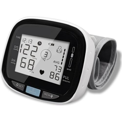 Wrist Medical Digital Blood Pressure Heart Rate Monitor Tensiometer BP Pulse Rate Tension Manometer Automatic Sphygmomanometer