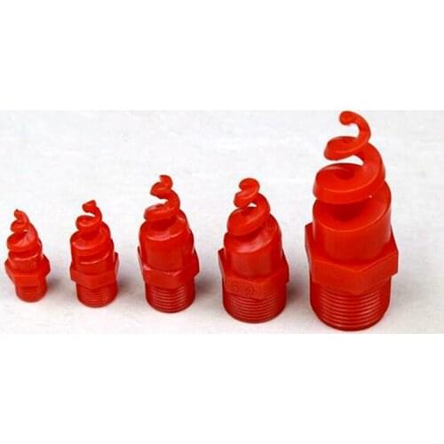 10pcs 1/4''-1'' Male Thread Spiral Misting Sprinkler High Quality Plastic Red 360 Degree Nozzle Home Garden Irrigation Fittings