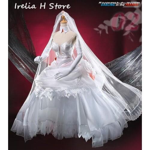 DARLING in the FRANXX Zero Two 02 Wedding Dress Cosplay Costume dress female White Wedding Dress