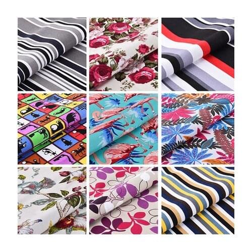 Canvas fabric sofa fabric thickened cotton tablecloth floral fabric striped curtain pillow old coarse cloth 1M