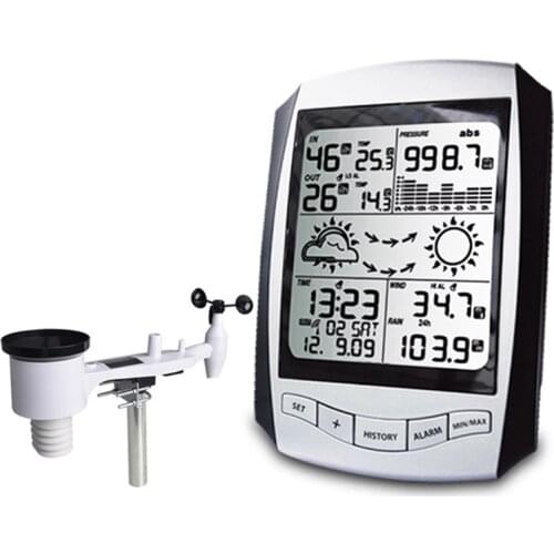 Weather Forecast Machine Small Home Station With Anemometer Rain Gauge Thermometer and Hygrometer Barometer