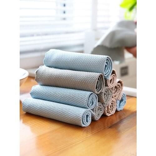 Fish scale rag does not leave marks household cleaning cloth kitchen oil absorption does not remove hair wipe glass towel
