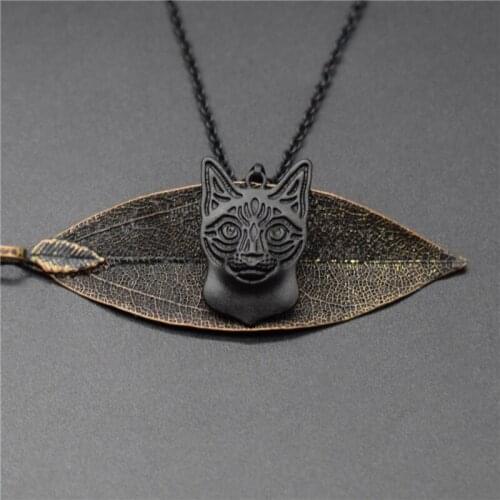 New Siamese Cat Charm Necklace Trendy Metal Cat Jewellery Siamese Cat Pendant Necklace Women