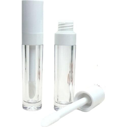 10ML Empty Big Brush Lip Gloss Tube Plastic White Liquid Lipstick Container Round Lipgloss Lip Balm Bottles with Big Brush