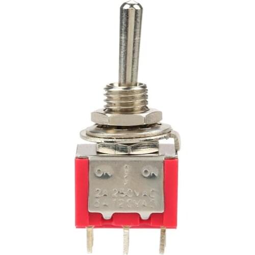 10Pcs Red 6 Pin 3 Position ON-OFF-ON DPDT Mini Latching Toggle Switch AC 125V/6A 250V/3A