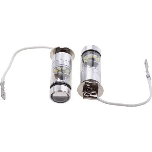 2 Pieces H3 100W White Car Fog Driving Light LED Bulbs High Power