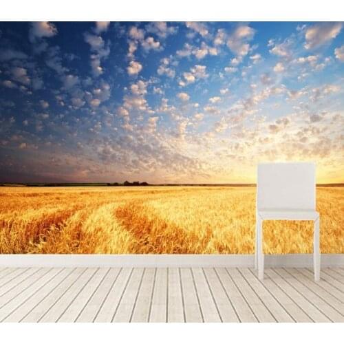 Custom 3D murals,Fields Scenery Sky Sunrises and sunsets Clouds Nature papel de parede, living room sofa TV bedroom wallpaper