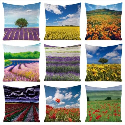45cm*45cm **Field** Silk Fabric Throw Pillow Covers Couch Cushion Cover Home Decorative Pillows Pillow Case