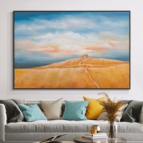 Abstract 100% Hand Painted Desert Oil Painting On Canvas Modern Landscape Wall Art Painting For Living Room Home Decoration