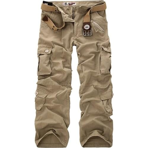 Cargo Pants Military Style Tactical Army Trousers Pocket Joggers Straight Loose Baggy Pants Camouflage Overalls Pants Men 2021