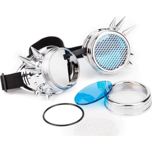 C.F.GOGGLE Kaleidoscope Glasses Rainbow Crystal Lenses Steampunk Goggles Eyewear Punk Vintage Goggles Welding Cosplay Glasses