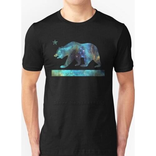California Bear Flag ( Deep Galaxy Design ) Short-Sleeved T-Shirt Harajuku Hip-Hop T-Shirt Tee Tops 415 510 916 California