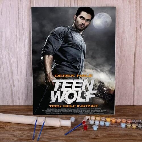 Teen Wolf Movie Painting By Numbers Set Oil Paints 40*50 Painting On Canvas Handmade For Kids For Drawing Handicraft