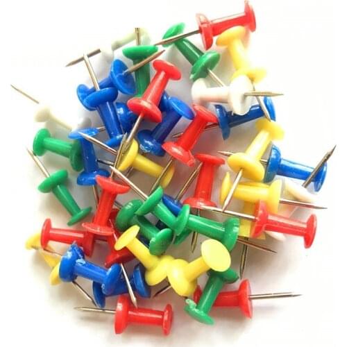 100pcs Push Pins Decorative Pushpins Boards Cork School Supplies Plastic Color Box Nail Photo Wall DIY Picture Office Assistant