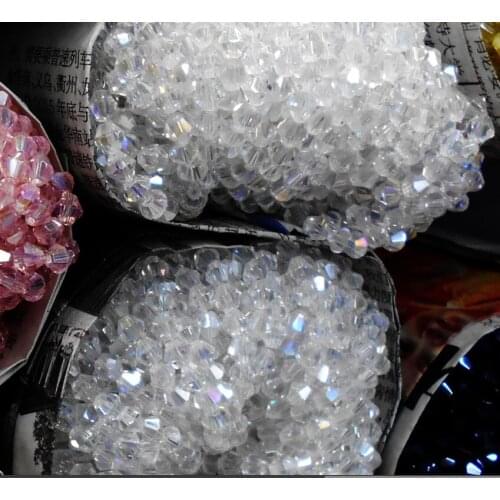 Crystal AB Bicone Beads 5328/5301 100PCS/LOT 4mm Czech Loose Crystal Beads/Faceted Glass Beads for DIY Jewelry Necklace Bracele