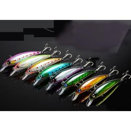 Hot 8pcs/lot 11cm 13.4g Fishing Bait lure Set Classic laser 8 colors minow lure fishing tackle for outdoor sports