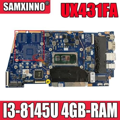 AKEMY UX431FA/FN Laptop Motherboard For ASUS ZenBook-14 UX431FA UX431FN UX431F Original Mainboard 4GB-RAM I3-8145U GM