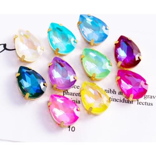 Mocha Color Drop Rhinestones Claw Sets Glass Rhinestones Sew On Stones Pointback Crystals Rhinestones Strass