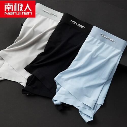Nanjiren Men Underwear Boxers Breathable Man Boxer Solid Gay Sexy Underpants Men Comfortable Brand Shorts Underwear Pants pack3H