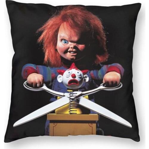 Horror Killer Chucky Cushion Covers Sofa Decoration Childs Play Movie Square Throw Pillow Case 45x45