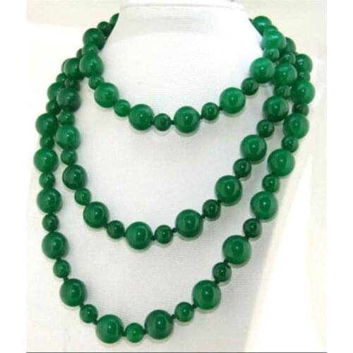 New 8mm-12MM Hot Red Jade Gems Beaded Necklace 54''AAA