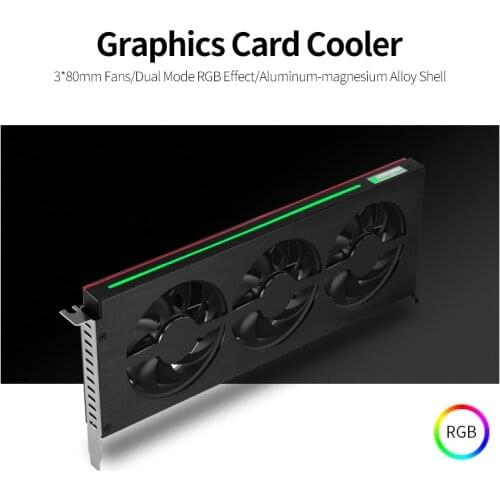 JONSBO Graphics Card Cooler Cooling Fan Graphics Card Radiator with 3 Fans RGB Effect for NVIDIA GTX/AMD