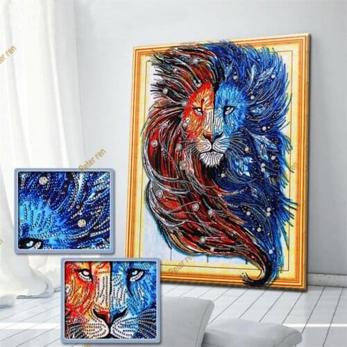 Peter ren Special-shaped DIY Colorful Diamond Painting Lion Embroidery Diamond Rhinestone Mosaic Accessories Animal Gift Decorat