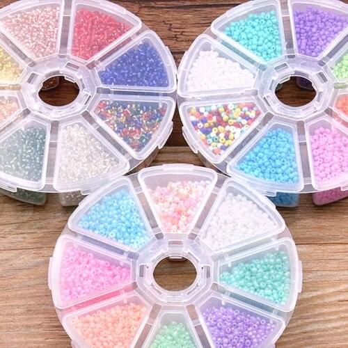 1Box 3Styles 8Color 2mm Czech Glass Seed Beads Belt Set Charm Seedbeads Rondell Spacer For DIY Jewelry Earring Necklace Making