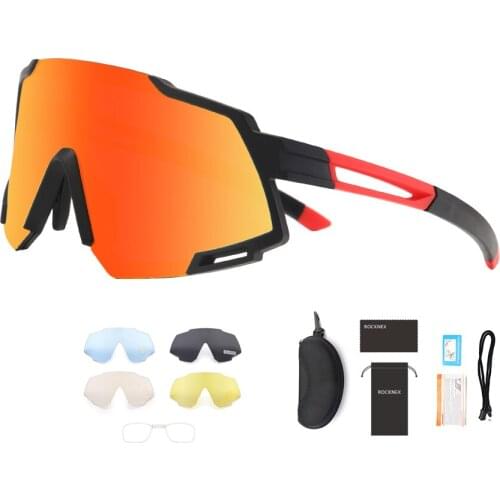 5 Lens Polarized Cycling Glasses Road Bike Cycling Eyewear Cycling Sunglasses Mountain Cycling Goggles Sports Glasses