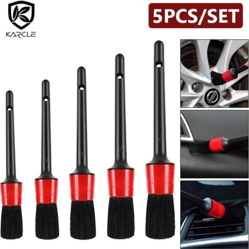 5Pcs Car Detailing Brush Auto Cleaning Car Cleaning Set Dashboard Air Outlet Clean Brush Tools Window Wheel Car Wash Accessories