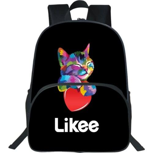 16 Inches Likee School Bags Rainbow Likee Cat 3D Print Girls Cute Backpack Children Bookbag Boys Knapsack Teens Rucksack Gift