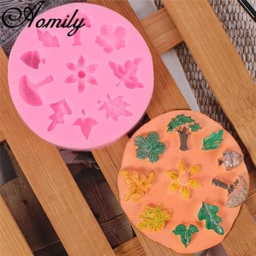 Aomily Flowers Leafs Shaped DIY Silicone Cake Molds Handmade Fondant Cake Decorating Molds Sugar Craft Chocolate Mold Moulds