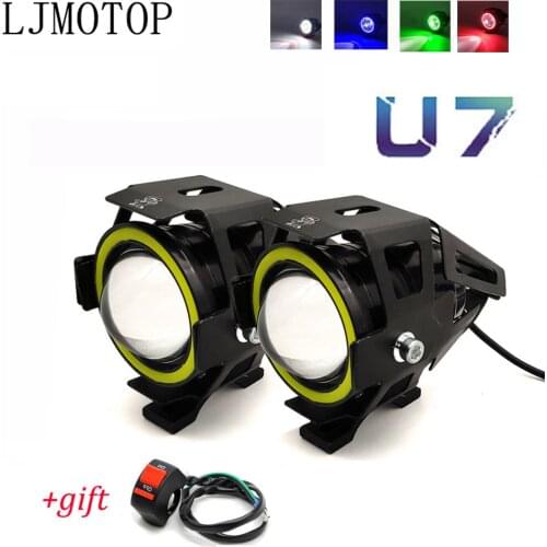 U7 LED Light motorcycl Headlight angel eyes lights motorcycle Universal For Honda NC750S NC750X nc 750 750x NC700S NC700X