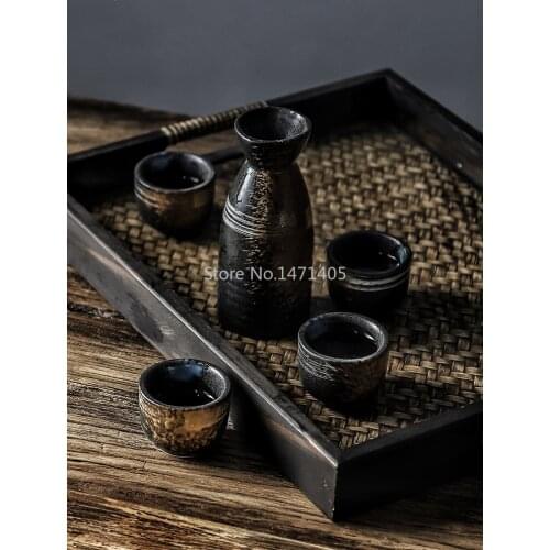 Japanese Style Chinese Style Sake Wine Set Wine Glass Sake Pot Household Liquor Cup Retro Wine Cup