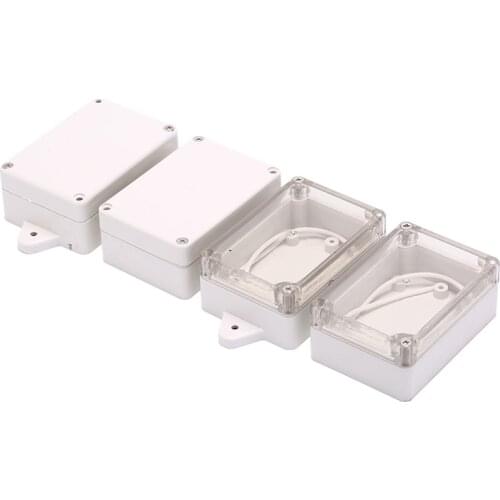 4 Styles 85x58x33mm Waterproof Plastic Electronic Instrument Project Cover Box Enclosure Case Clear Transparent/ White