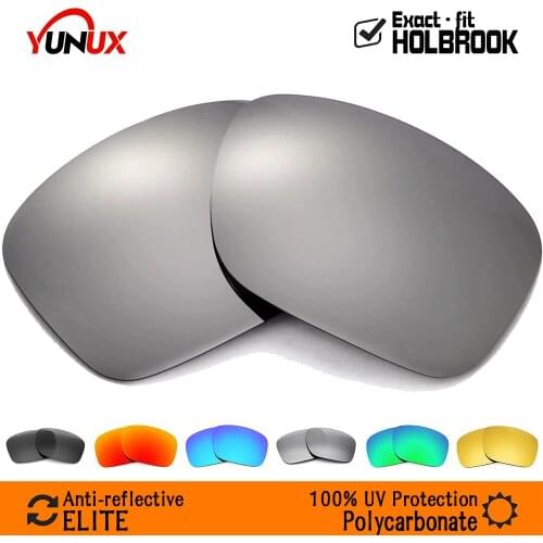 YUNUX Elite Polycarbonate Lenses Replacement for Oakley Holbrook OO9102 Sunglasses (Compatible Lens Only) - Only Lenses
