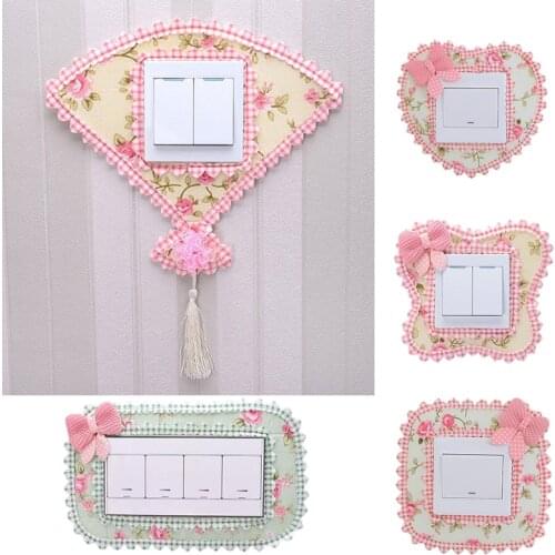 Switch Protection Cover Fabric Lace Wall Stickers Living Room Bedroom Lamp Socket Decoration Simple Switch Sleeve