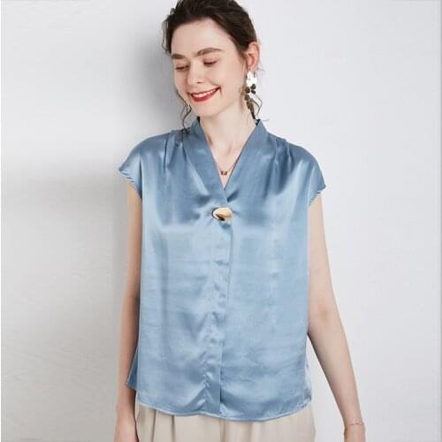 100% Silk White Top Female T-shirt Short Sleeve Woman Tshirts Korean Fashion Summer Clothes 2021 Camisetas De Mujer Pph4163