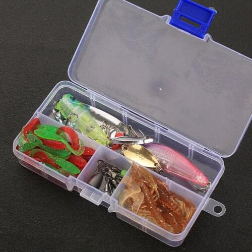 59 Fishing Lure Set for Trout Bass Salmon Crankbaits with Plastic Tackle Box