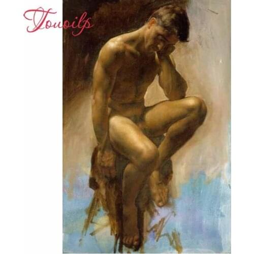 TOUOILP Embroidery the man Thinking 5D thinker Diamond Painting Full Square/Round Drill Cross Stitch Mosaic Gift DropShip