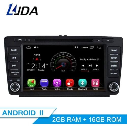 LJDA 8 Inch 2 DIN Anrdroid 10.0 Car DVD Player For SKODA Octavia 2009-2013 Bluetooth WIFI GPS Navigation Radio Multimedia 2G RAM