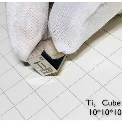 Free shipping 6-sided Mirror Polished Double-sided Engraved Metal 10mm Titanium Ti Cube Ti≥99.5