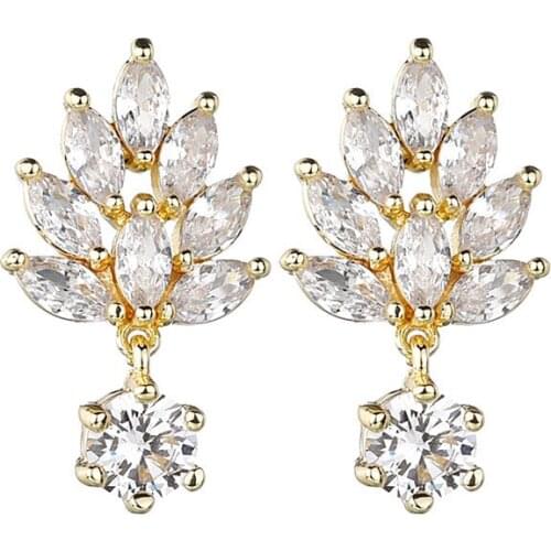 Bettyue Fashion Charm Luxury White Needle AAA Cubic Zircon Wholesale Hot Sale Jewelry Earrings For Woman Wedding Party Gifts