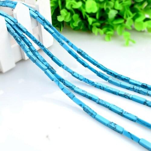 Natural Stone Beads Turquoise Pillar 4*13MM Crystal Gemstones Punch Loose Beads Natural Beads for Jewelry Making DIY Accessories