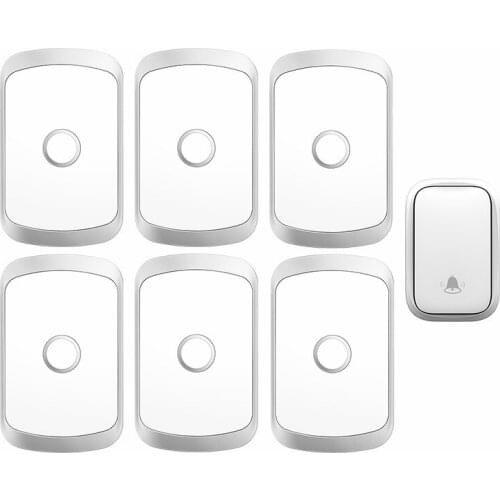 CACAZI Self-powered Waterproof Wireless Doorbell 150M Remote with No Battery Home Door Bell US EU UK Plug 1 Button 6 Receiver