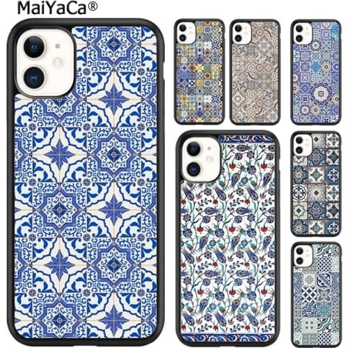 MaiYaCa Moroccan Tile Rubber Phone Case Cover For iPhone SE 6 6s 7 8 plus X XR XS 11 12 pro max Samsung Galaxy S8 S9 S10 shell