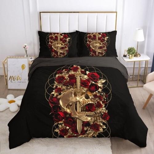 Skull Deadpool Duvet cover set 240x220 200x200 Bedding set Twin Queen King Double Bed linens Quilt cover Bedclothes sword