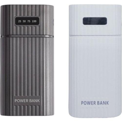 DIY USB Power Bank Kit Box Case 18650 20700 21700 Battery Charger Adapter with LED Flashlight for Cellphone Tablet